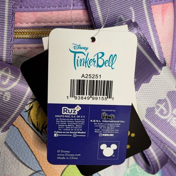 Tinkerbell WondaPop 11" Vegan Leather Fashion Mini Backpack in Purple. NWT! - Picture 13 of 14